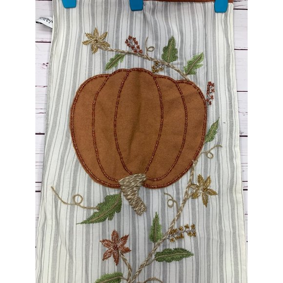 Family Gatherings 16x72 Fall Pumpkin With Vines Cotton Table Runner - Picture 4 of 11